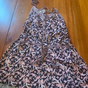 Navy and baby pink romper